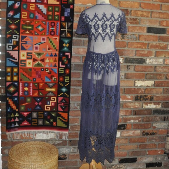 ASOS SHEER Lace Short Sleeve Maxi Dress EUR 38, US 8 - Picture 7 of 13